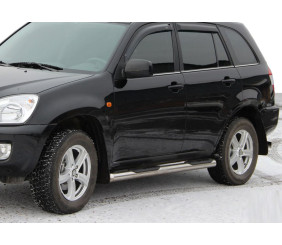 Бічні труби (2 шт., нерж.) Ø60 без пластикових вставок для Chery Tiggo 1 2005-2016 рр