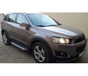 Бокові пороги Allmond Grey (2 шт., Алюміній) 2006-2015 для Chevrolet Captiva рр
