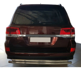 Задній захист AK002-double (2 шт., нерж) для Toyota Land Cruiser 200 2007-2021 рр