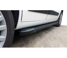 Бокові пороги Rainbow Black (2 шт, алюмін. профілю.) для Citroen Nemo 2007-2017 рр