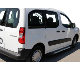 Бокові пороги Line (2 шт., алюміній) для Peugeot Partner Tepee 2008-2018 рр