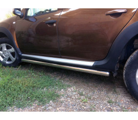 Бічні труби (2 шт., нерж.) d60 для Dacia Duster 2008-2018 рр