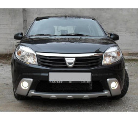Накладки на передній бампер (3 шт, під фарбування) для Dacia Sandero 2007-2013 рр
