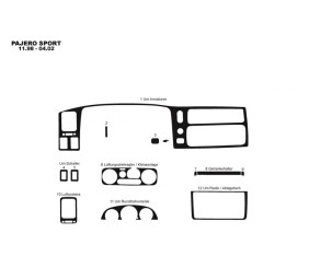 Накладки на панель (1996-2002) Дерево для Mitsubishi Pajero Sport рр