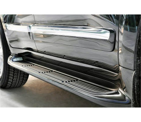 Бокові пороги (дизайн Lexus 2012-2016) Білі для Lexus LX570/450d рр
