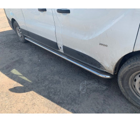 Бокові пороги Premium (2 шт., нерж) 60 мм, довга база для Nissan NV300/Primastar 2016- рр