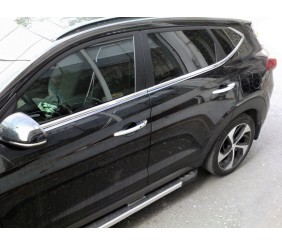 Нижня окантовка вікон (6 шт, нерж) Carmos - турецька сталь для Hyundai Tucson TL 2016-2021 рр