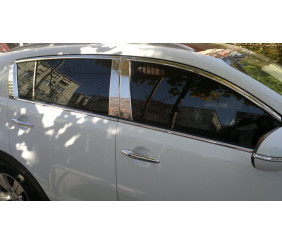 Молдинг дверних стійок (10 шт, нерж.) для Ford Fiesta 2008-2017 рр