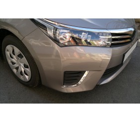 Накладки на противотуманки (2013-2016, нерж.) для Toyota Corolla рр