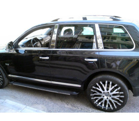 Накладки на стійки (8 шт, нерж) Carmos - Турецька сталь для Volkswagen Touareg 2010-2018 рр