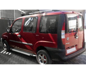 Бокові пороги Allmond Grey (2 шт., алюм.) Стандартна база для Fiat Doblo I 2005-2010 рр