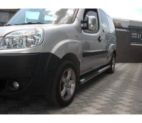 Бічні труби (2 шт., нерж.) 60 мм, голі труби для Fiat Doblo I 2001-2005 рр