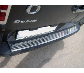 Накладки на задній бампер OmsaLine (нерж.) Глянцева для Fiat Doblo I 2001-2005 рр