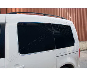 Обведення задніх стекол (12 шт, нерж) для Volkswagen Caddy 2004-2010 рр