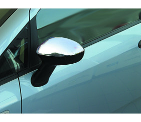 Накладки на дзеркала (2 шт., нерж.) Carmos - Турецька сталь для Fiat Punto Grande/EVO 2006-2018 рр