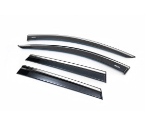 Вітровики з хромованим молдингом (4 шт, Niken) для Renault Duster 2018-2024 рр