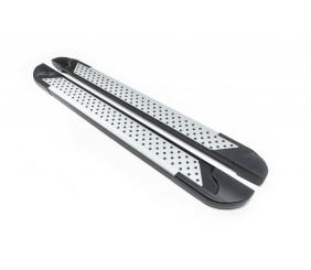 Бокові пороги Allmond Grey (2 шт., Алюміній) для Dacia Sandero 2021- рр