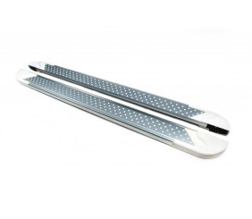 Бокові пороги Allmond White (2 шт., алюміній) для Mercedes X class 2017-2020 рр