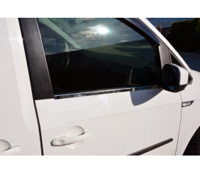 Окантовка вікон (2 шт., нерж) Carmos - Турецька сталь для Volkswagen Caddy 2015-2020 рр