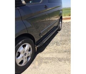 Бокові пороги Bosphorus Grey (2 шт., алюміній) Довга база для Ford Custom 2013-2022 рр