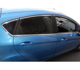 Верхні молдинги стекол (8 шт, нерж) для Ford Fiesta 2008-2017 рр