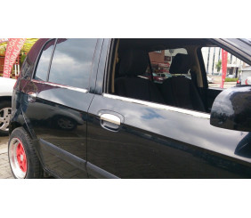 Зовнішня окантовка стекол (6 шт, нерж.) OmsaLine - Італійська нержавійка для Hyundai Getz 2002- рр
