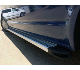 Бокові пороги Maya V2 (2 шт., Алюміній) Довга база для Volkswagen T5 Transporter 2003-2010 рр