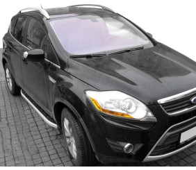 Бокові пороги Fullmond (2 шт, алюм.) для Ford Kuga 2008-2013 рр