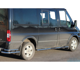 Бічні труби BB002 (2 шт., нерж.) 60 мм, L1 (коротка) для Ford Transit 2000-2014 рр
