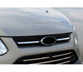 Накладки на верхню решітку 2013-2018 (2 шт., нерж.) для Ford Custom рр