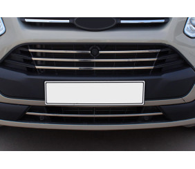 Накладки на решітку радіатора 2013-2018 (5 шт, нерж.) OmsaLine - Італійська нержавійка для Ford Custom рр