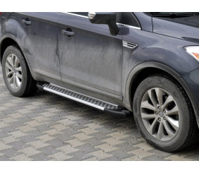 Бокові пороги Allmond Grey (2 шт., алюм.) для Ford Kuga 2008-2013 рр