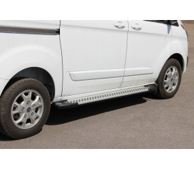 Бокові пороги Line (2 шт., алюміній) Коротка база для Ford Custom 2013-2022 рр