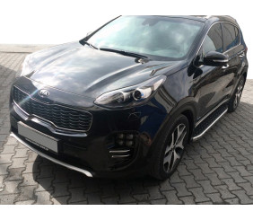 Бокові пороги BlackLine (2 шт., алюміній) для Kia Sportage 2015-2021 рр