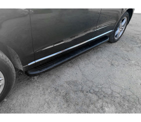 Бокові пороги Tayga Black (2 шт., алюміній) для Ауди Q5 2008-2017 рр