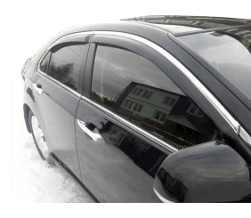 Вітровики з хром молдингом (2011-2017 EU / 2011-2014 USA, 4 шт, HIC) для Toyota Camry 2011-2017 рр