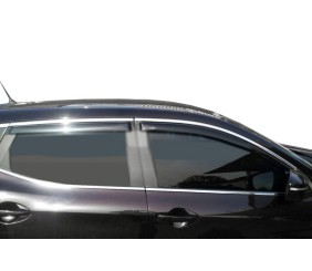 Вітровики з хром молдингом (4 шт, HIC) для Nissan Qashqai 2014-2021 рр