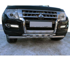 Передній захист ST015 (нерж.) для Mitsubishi Pajero Wagon IV 2006-2021 рр