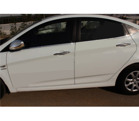 Нижні молдинги стекол (6 шт., нерж) OmsaLine - Італійська нержавійка для Hyundai Accent 2011-2017 рр