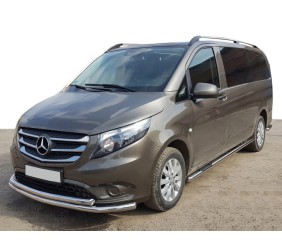 Передній захист ST014 (нерж.) 60/42 для Mercedes Vito/V-class W447 2014- рр