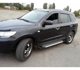 Бокові пороги Line (2 шт., алюміній) для Hyundai Santa Fe 2 2006-2012 рр