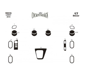 Накладки на панель Алюміній для Dacia Lodgy 2012-2022 рр