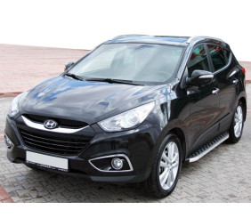 Бокові пороги BlackLine (2 шт, алюміній) для Hyundai IX-35 2010-2015 рр