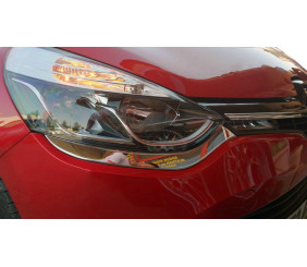 Накладки на передні ліхтарі (2 шт, нерж.) для Renault Clio IV 2012-2019 рр