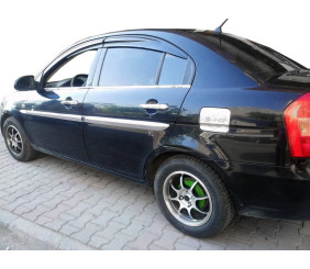 Зовнішня окантовка вікон (4 шт, нерж) Carmos - Турецька сталь для Hyundai Accent 2006-2010 рр