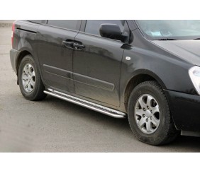 Бокові пороги KB001 (нерж) 60 мм для Kia Carnival 2002-2013 рр