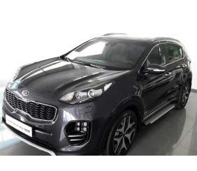Бокові пороги Allmond Grey (2 шт., алюміній) для Kia Sportage 2015-2021 рр