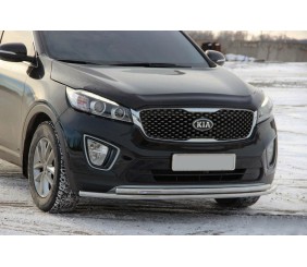 Передній захист ST014 60 / 42мм (нерж) для Kia Sorento III UM 2014-2020 рр