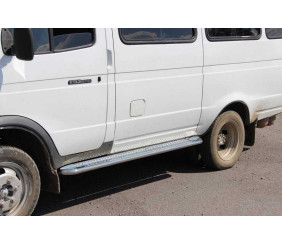Бокові пороги KB001 (нерж) 60 мм для Газель, соболь 1998- рр