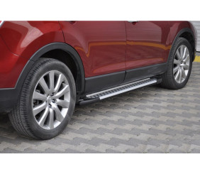 Бокові пороги Allmond Grey (2 шт., алюм) для Mazda CX-9 2007-2016 рр